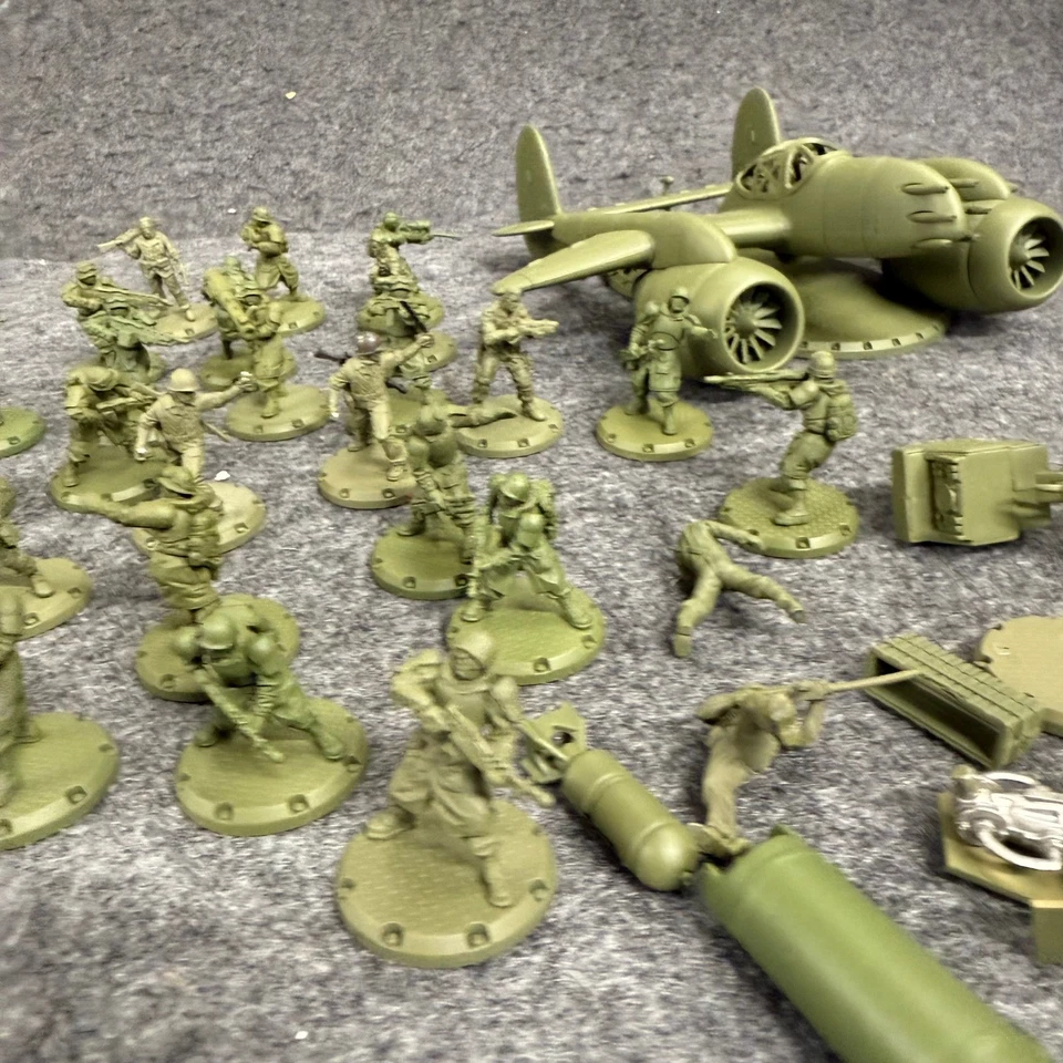 Lote de tácticas de polvo - 40 infantería + aviones + brocas de armas miniaturas fuera de existencia Foto 2 de 4