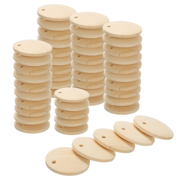 Runde Holzscheiben, 50 StüCk 20Mm - Unbehandelte Holzkreise Mit LöChern-image