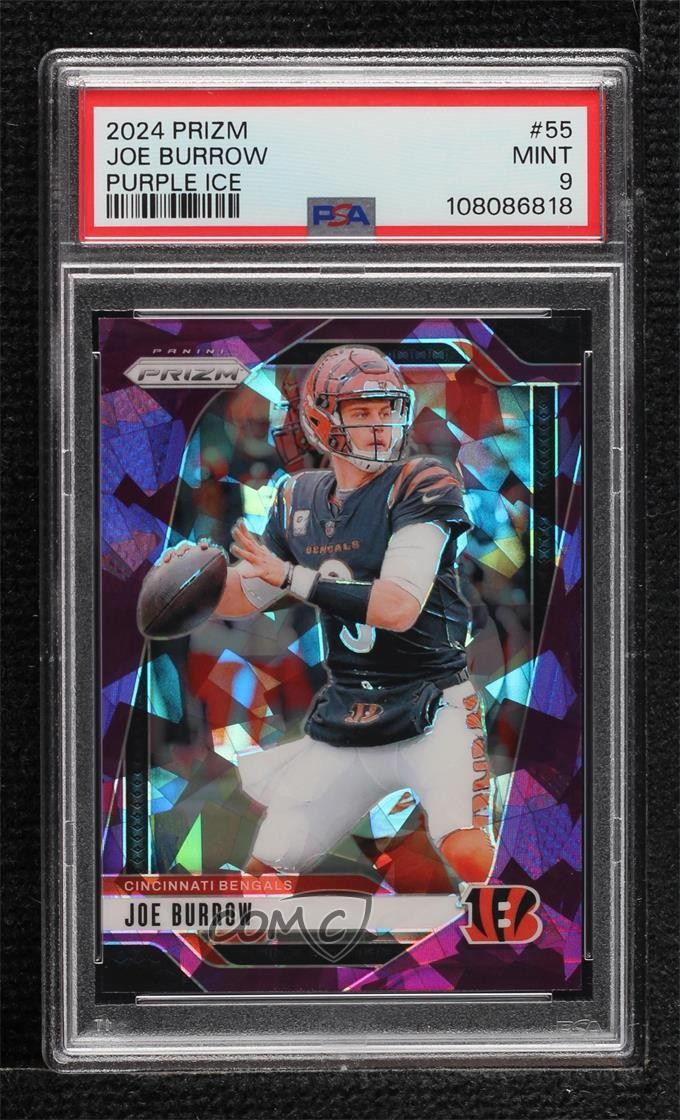 2024 Panini Prizm Purple Ice Prizm 176/225 Joe Burrow #55 PSA 9 MINT 1cw4