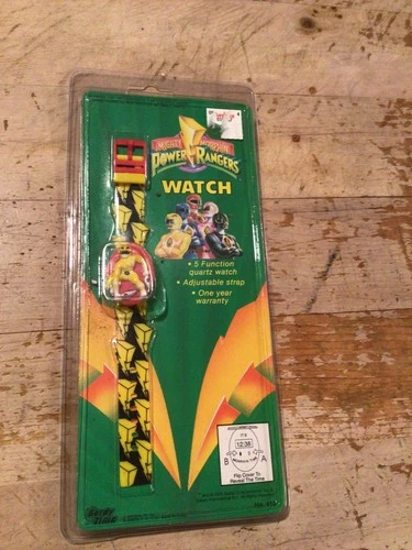 Vintage 1993 Mighty Morphin Power Rangers (Yellow) Watch Gordy Time new MiB nib