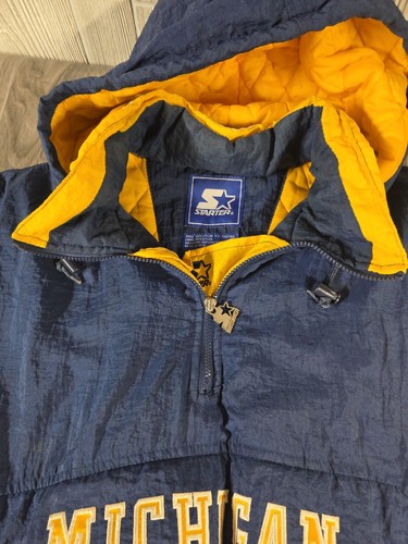 Vintage Starter Jacket Adult Size L Large University of Michigan Wolverines READ - Picture 9 of 21