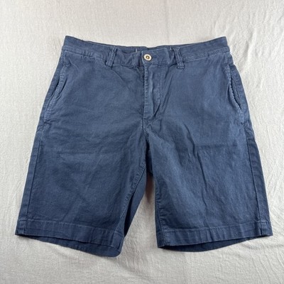 Tailor Vintage Linen Blend Greenwich Shorts Mens 30 Blue Slim Fit 9  Coastal