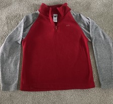 Gap Kids Fleece red with gray sleeves boy pullover Size 8