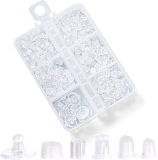 6 Styles Silicone Earring Backs for Studs, 600 Pcs Clear Soft Earring Backings P