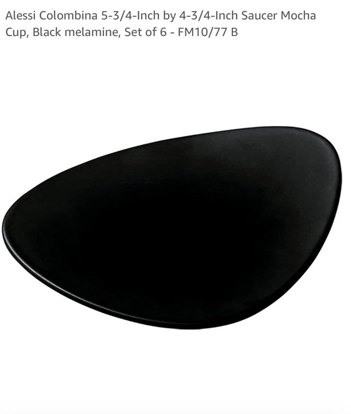 Alessi Columbina 5-3/4 - Inch by 4-3/4 Inch Saucer Mocha Cup, Black Set Of 6 - Image 2 of 2