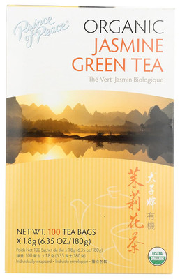 Organic Jasmine Green Tea, 100 Tea Bags   100% Organic Green Te