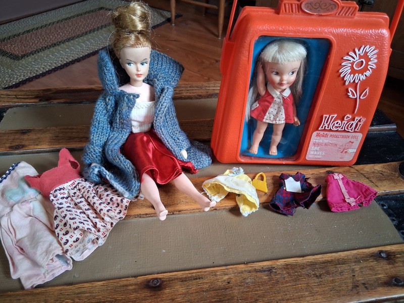 Vintage Remco Heidi Pocketbook Doll With Case and Clothes &  "Tressy" Bundle!