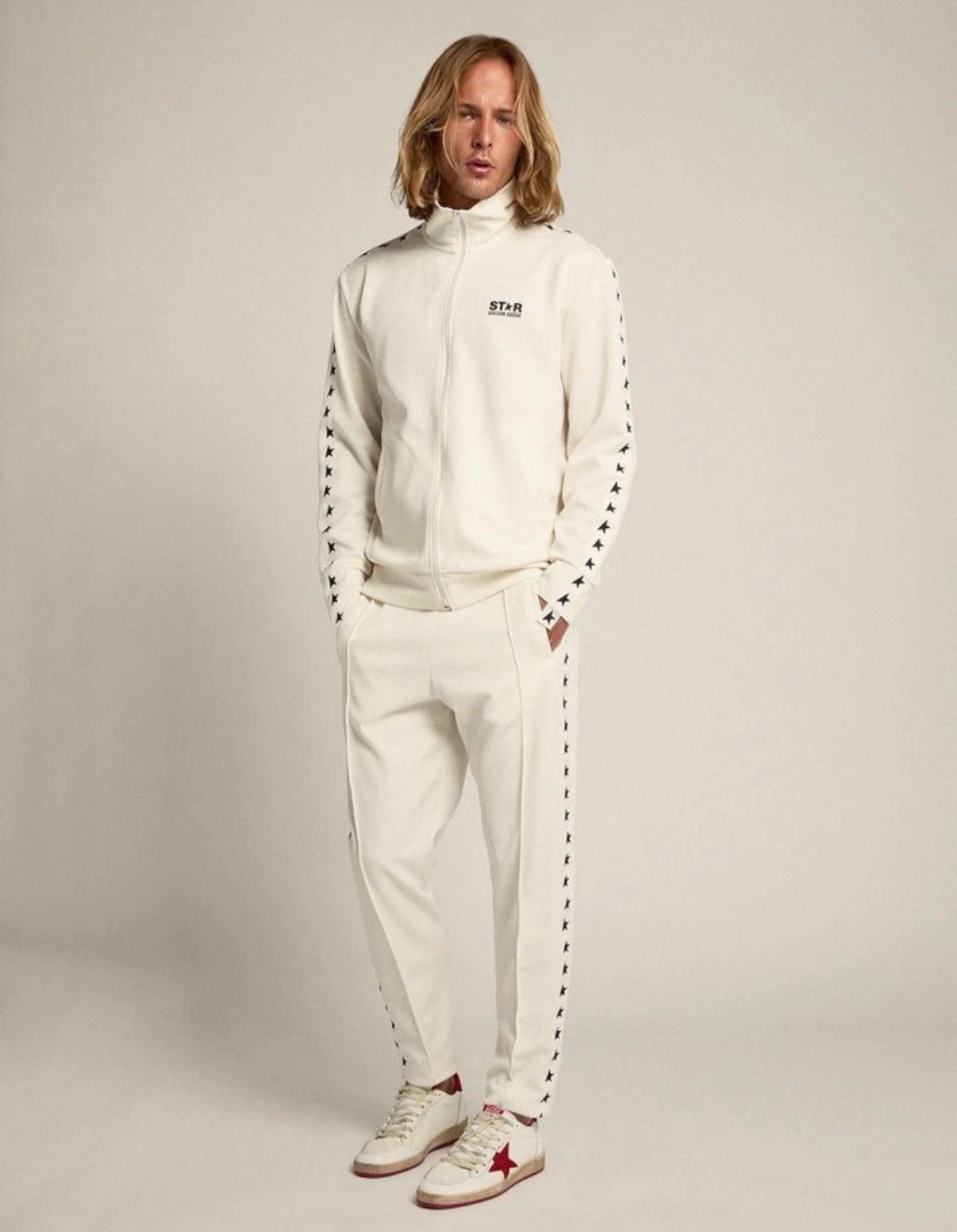 Golden Goose Star Collection Track Jacket Creamy White Unisex - Size Men’s Large image 2