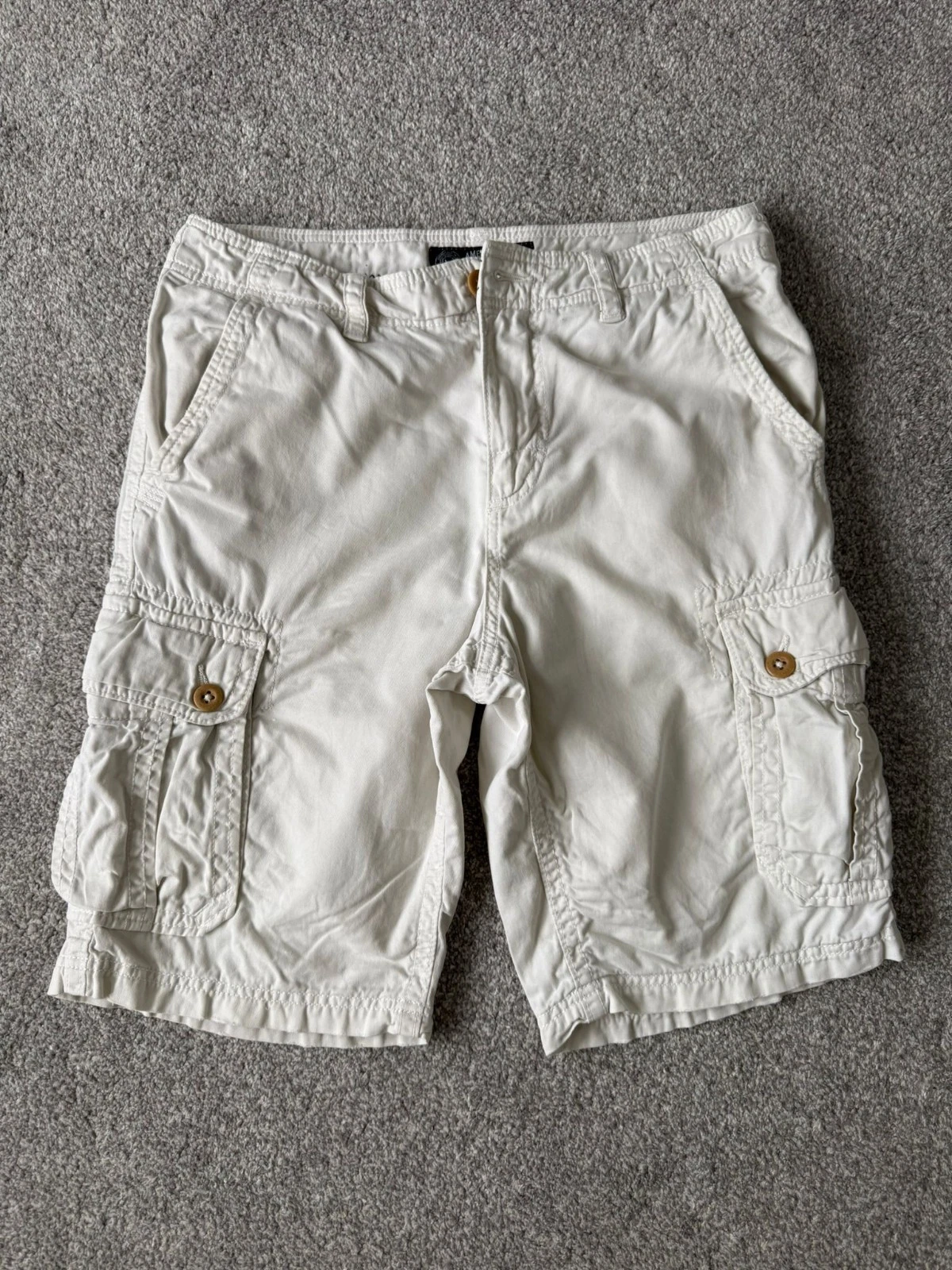 American Eagle Cargo Shorts Mens W32 Long Length Cream Beige Utility Combat Shor
Opens in a new wind