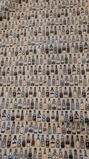 2 Yd 100% Cotton Quilting Apparel Fabric Beer Bottle Theme