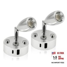 12V LED RV Interior Reading Light, Dimmable, with Dual USB Ports, RV Silver