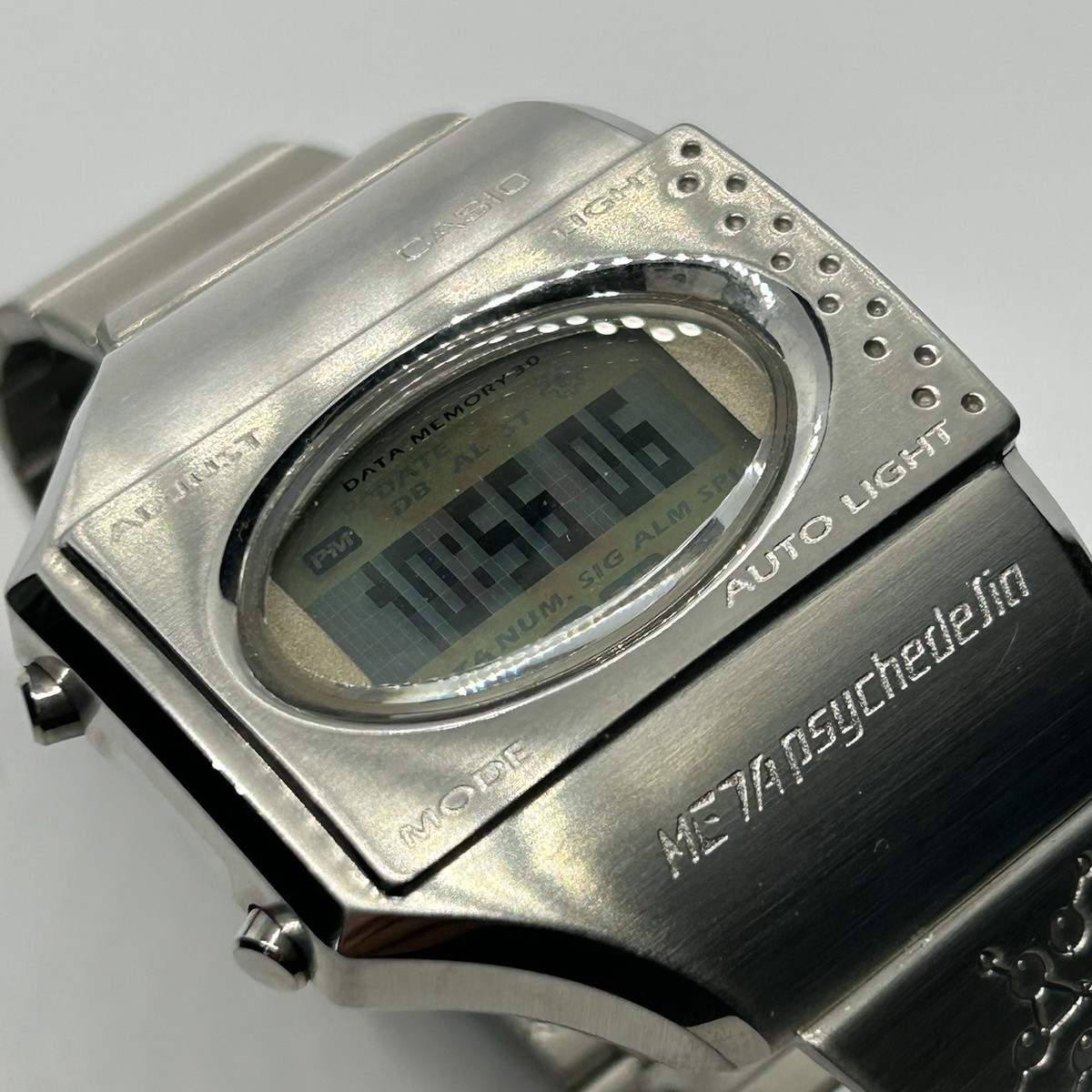 【しん】CASIO ME-100 デジタル腕時計 ステンレス Casio Meta Psychedelia Quartz Me-100 Men's Watch Wl34445 for