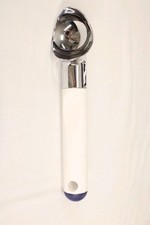 Cucharada de helado Tupperware #3045 Chef Series Bold N azul 8,5" vintage blanca NUEVA