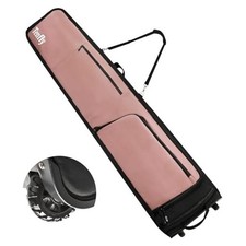 Ski Bag, Padded Snowboard Bag for Air Travel, 900D Water 175 Flesh Pink