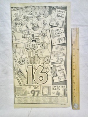 John's Bargain Store Vintage AD page NY Bay Shore Massapequa East Northport 1964
