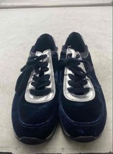 Michael Kors Womens Allie Blue Silver Lace Up Low Top Sneaker Shoes Size 7.5
