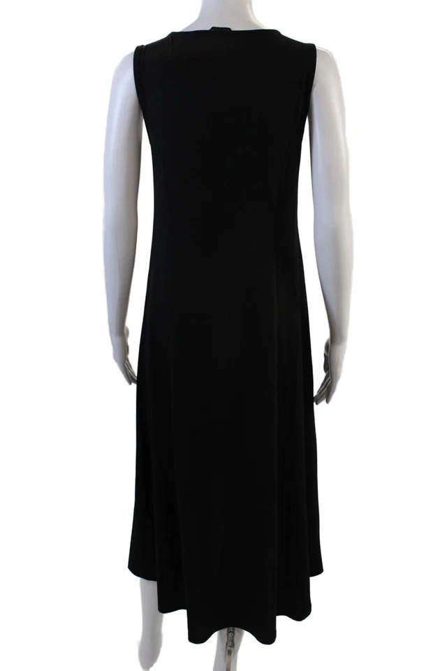 H By Halston Womens Ruched Round Neck Sleeveless Maxi Dress Black Size XXS - Image 3 of 4