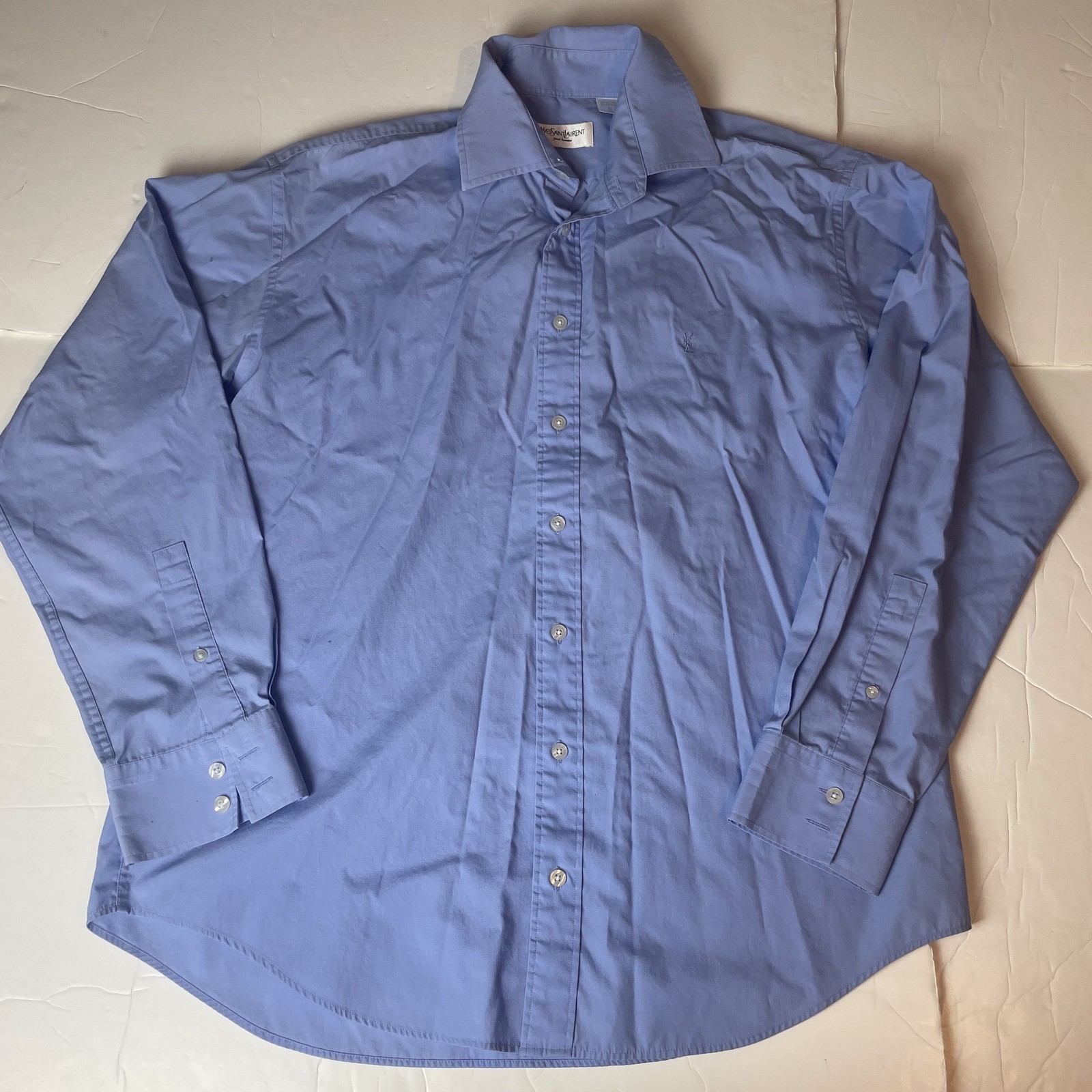 Camicia Yves Saint Laurent uomo blu manica lunga taglia 42 cm 16 5"