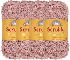 Jubileeyarn Scrubby Dish Yarn - 50G/Skein Dishcloth Polyester - Pink - 4 Skeins