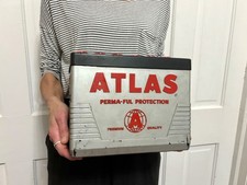 Vtg Atlas Battery Perma-ful Protection Service Gas Oil Station Display Sign