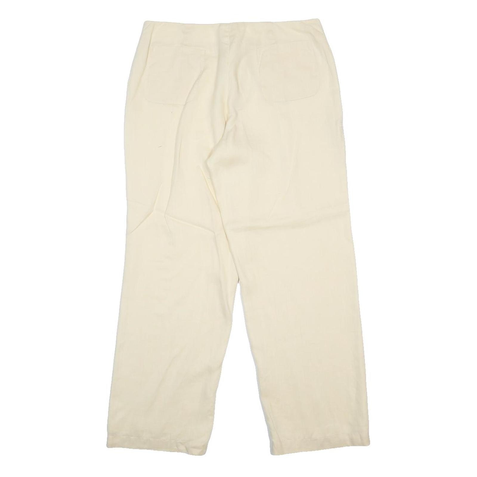 ARMANI COLLEZIONI Womens Woven Beige Relaxed Straight Trousers W32 L29 Elegant image 3