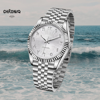 Automatic Watch Silver Radiant Dial Fluted Bezel Jubilee Bracelet Stainless 40mm