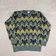 Vintage Knitted Jumper Abstract Patterned Knit Sweater Women's M 12-14 