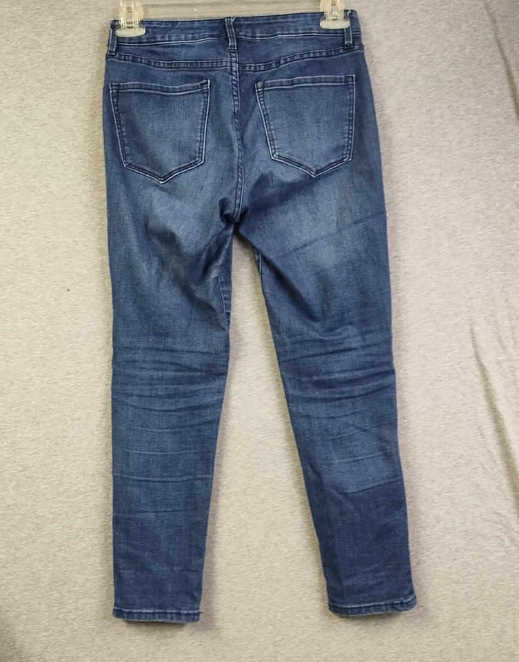 Pantalones de mezclilla para mujer Nine West talla 6 Gramercy ajustados al tobillo elásticos azules Foto 2 de 4