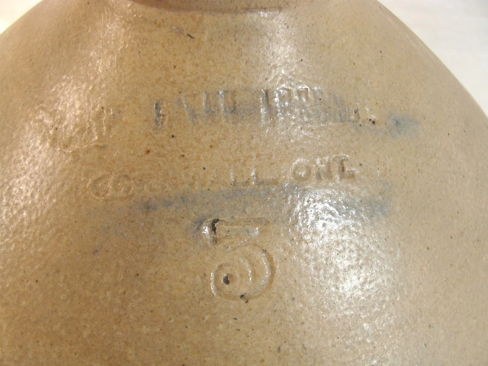 Antique 19C Flack & Van Arsdale Cornwall Canada Stoneware Bird Jug - Image 3 of 4