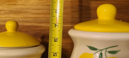 Set barattoli ceramica Terramoto, motivo limone, coperchi sigillati, qualche segno di usura vedi foto - Foto 8 di 10