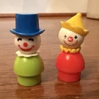 Vintage Fisher Price Little People Clowns Lot of 2 Plastic 675 991 Circus Fire
