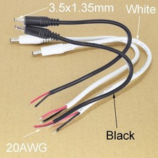 1pc 20cm 20AWG DC Power 3.5x1.35mm Male Plug 2pin Wire DIY Pigtail Cable