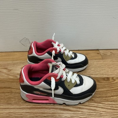 Nike Air Max 90 Girls Size 1C 833379-003 Anthracite Gray/Vivid Pink/White Shoes