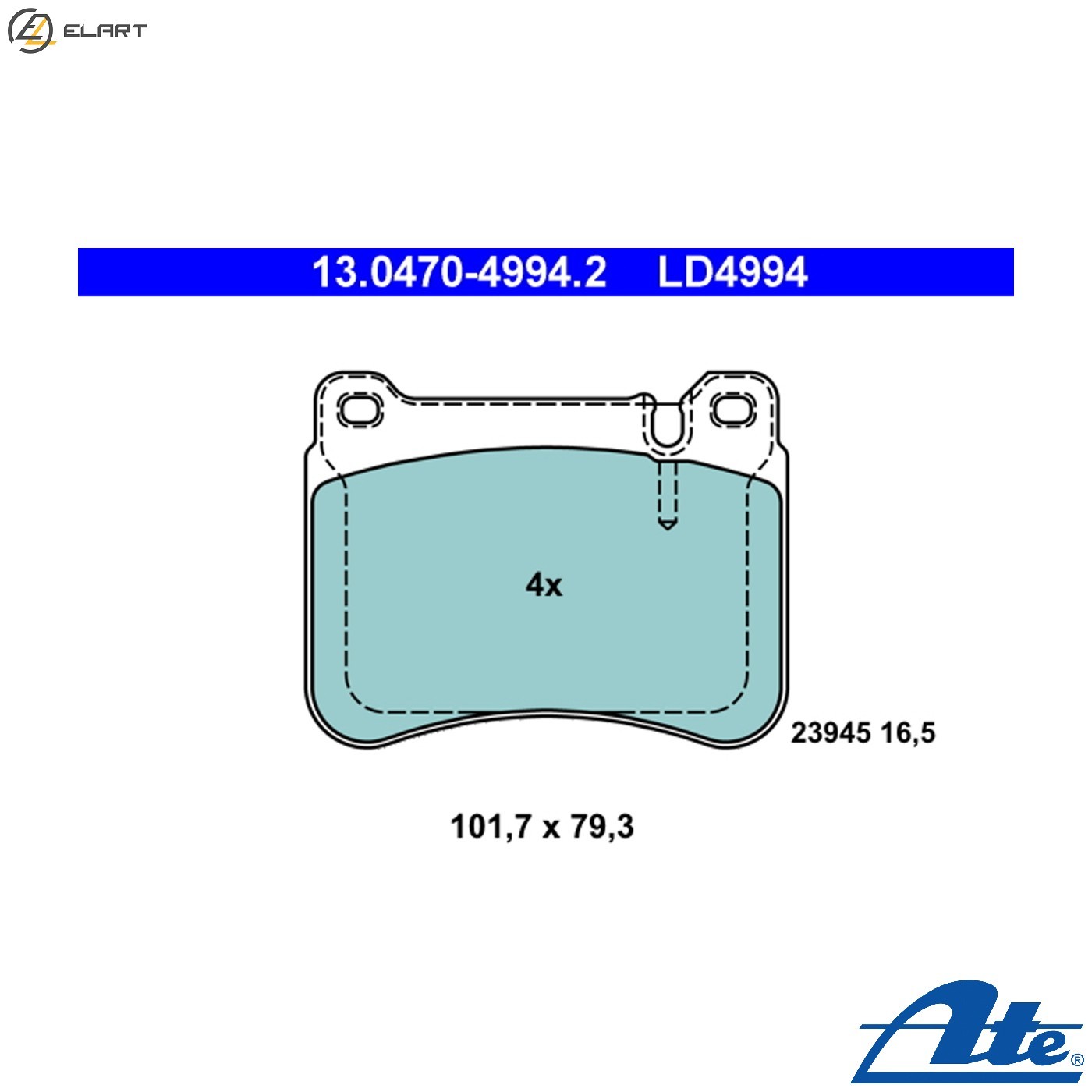 BRAKE PAD SET DISC BRAKE 13.0470-4994.2 FOR MERCEDES-BENZ C-CLASS/T-Model CLK