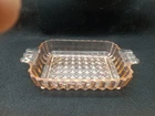 Pink Depression Jeanette Glass, Rectangular Dish, With Handles. Diamond Pattern