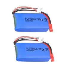 2 pcs 7.4V 1100mah 25C Li-Po Battery JST Plug for Wltoys A949 A959 A969 A979 ...
