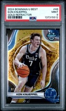 KON KNUEPPEL PSA 9 2024-25 Bowman U Best Gold Refractor #7/50 JERSEY MATCH Duke