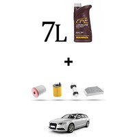Hoffcar Wartungsset 4 Filter Und 7L ÖL FüR Audi A6 (C7) 3.0 TDI 176KW Ab 2013