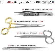 Medical Students Suture Practice Kit Surgical Suture Tweezers Needle Holder Tool