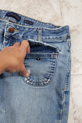 Aeropostale Distressed Hip Hugger Jeans Low Rise Flare Stretch Size 7-8 R VTG - Picture 5 of 11