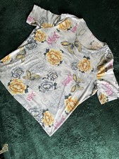 Women’s Cool Easy Care Easy Wear Pull On Stretchy Top Slinky UK16 Grey Multi