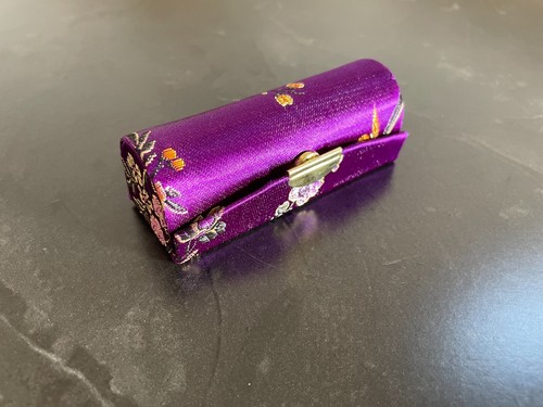 Lipstick case in Silk Brocade with Mirror, choose your colour quick UK delivery - Picture 32 of 54