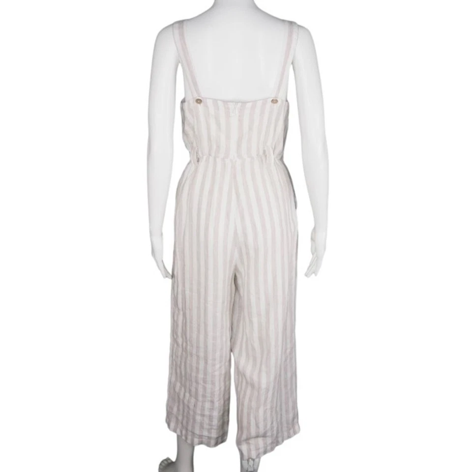 Rachel Zoe Linen Striped Jumpsuit Size 2 - Image 3 of 4