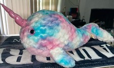 FAO Schwarz Glow Brights Narwhal Valentines plush toy