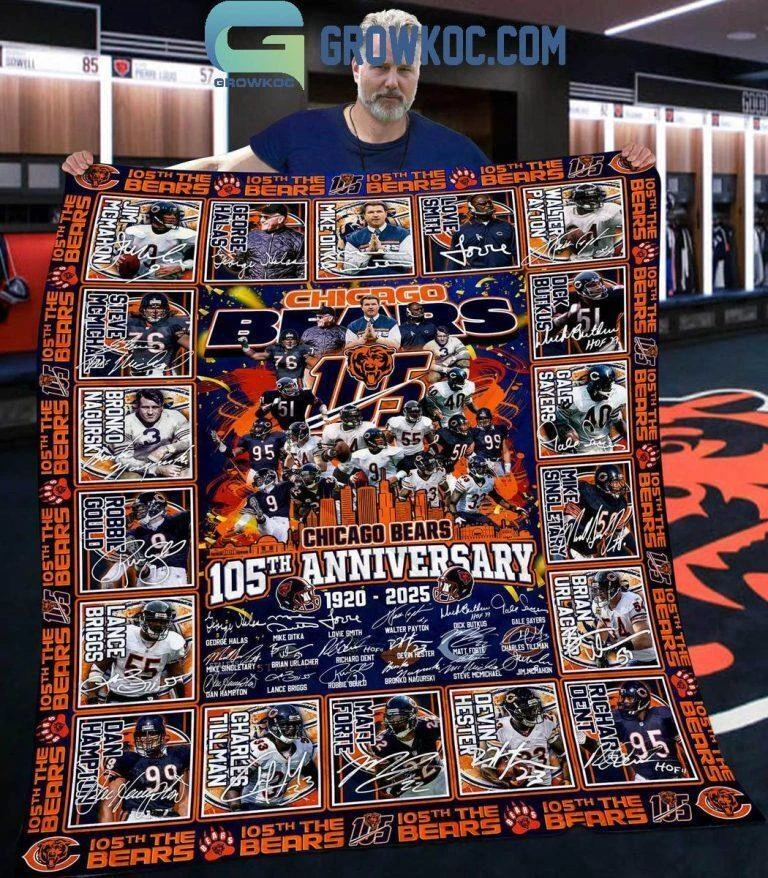 Chicago Bears 105th Anniversary 1920-2025 Fleece Blanket