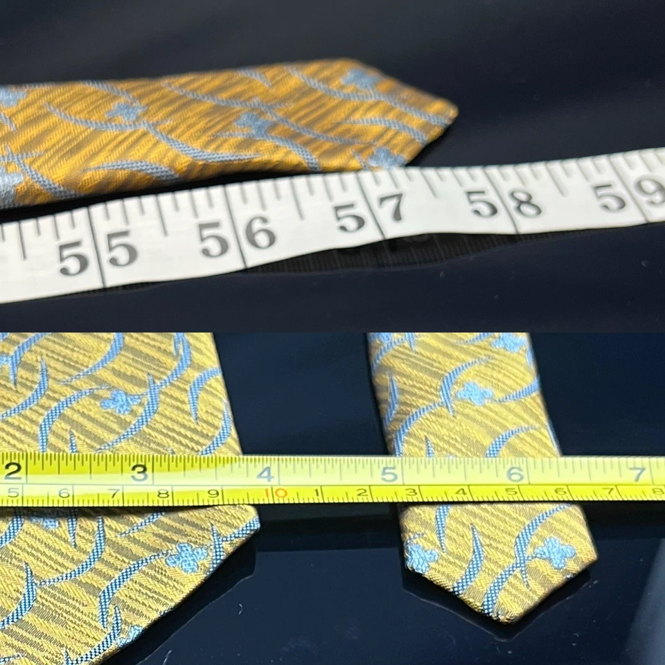 NWT XMI Silk Gold Flower Weave Tie - Image 4 of 4