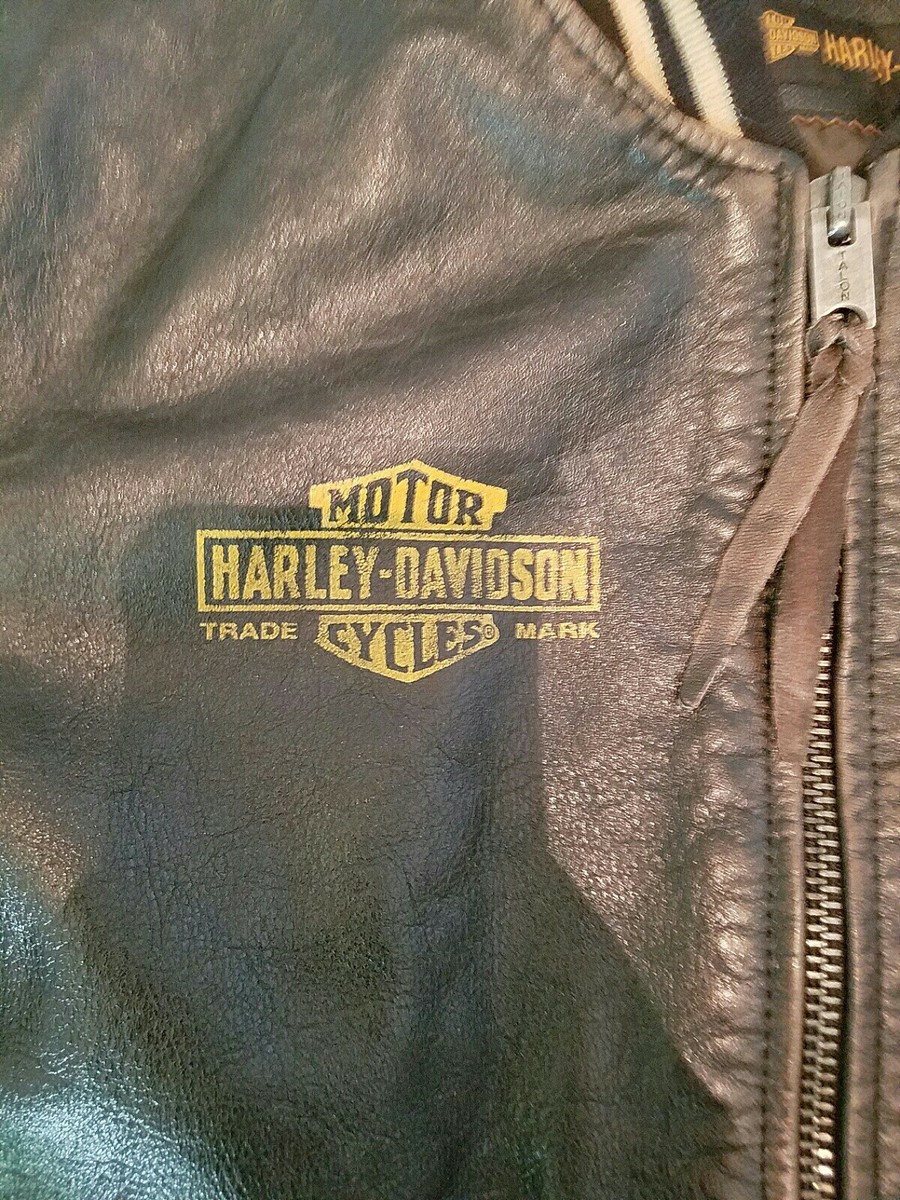 ジャケット・アウター HARLEY DAVIDSON LEATHER conchoTee size L Vintage Harley Davidson Genuine Leather Men's XL Zippered