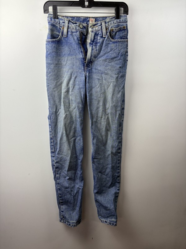 Roam Slim Fit Jeans Womens Size 0 Blue Denim Straight Leg Flat Front Mid Rise