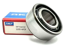 SKF 3205 A C3 Angular Contact Ball Bearing, Open, No seals 25x52x20.6 mm