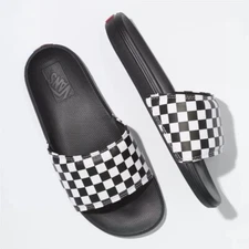 VANS La Costa Slide-On Slides Sandals Black White Checkerboard VN-0A5HF527I